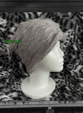 VIRAL SPREAD 巨显脸小蜘蛛水钻针织帽超酷堆堆帽素颜帽包邮