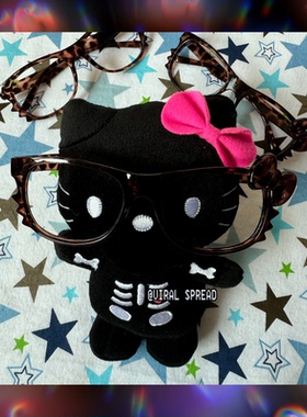 VIRAL SPREAD 古早非主流千禧味kitty蝴蝶结豹纹可爱y2k搭配镜框