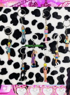 VIRAL SPREAD  8090s复古可爱y2k时髦辣妹挂件钥匙扣土酷包包挂件