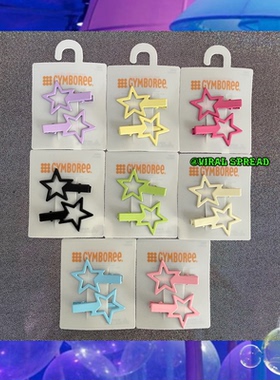 VIRAL SPREAD 超可爱多巴胺女孩彩色星星y2k糖果色发夹边夹刘海夹