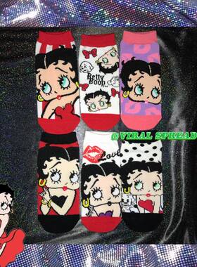 VIRAL SPREAD 复古可爱贝蒂小姐bettyboop短袜船袜三双包邮