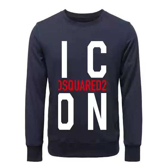 Logo Dsquared2 Logo T-Shirt Letter Print Loose Long-Sleeved Couple Tops Men's Sweatshirt Round Neck