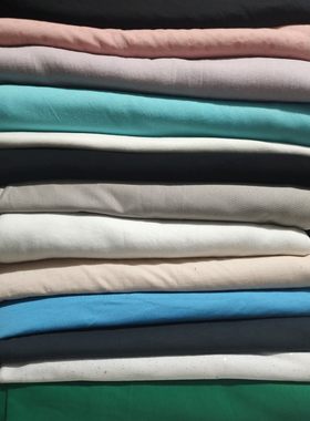 纯棉汗布针织面料春夏薄T恤衫黑色秋衣秋裤服装布料品牌剩余布头