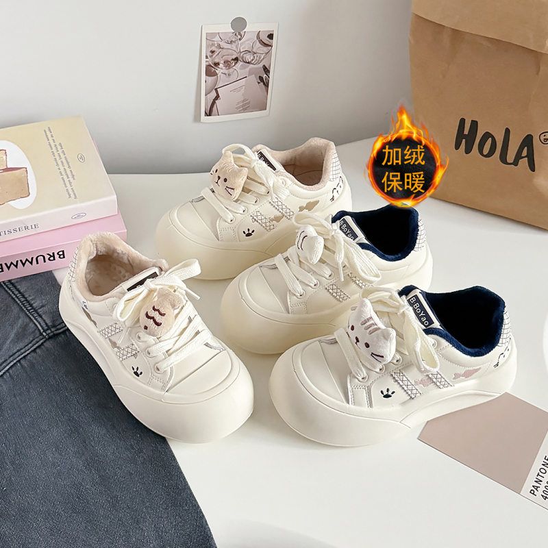 美式加绒休闲猫咪德训鞋女2025