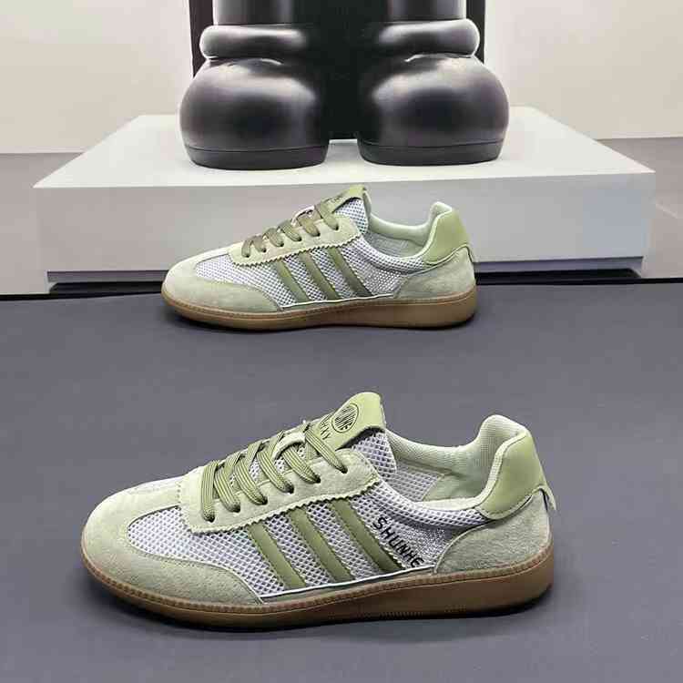 奥莱清仓三条杠透气网面男士板鞋