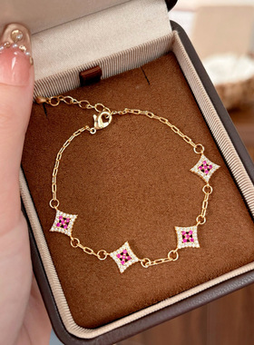 时尚简约轻奢高级感微镶锆石星星手链通勤百搭精致小众设计感手饰