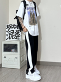 BK01*P58夏高街美式无性别穿搭拼接冰丝休闲裤潮男直筒宽松裤男，男装休闲裤，电商A007-3