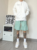 S02*P45高街美式无性别男女穿搭夏五分短裤直筒宽松休闲裤男，男装休闲裤，电商A007-3
