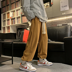 Z61*P55特直播精品摇粒绒加厚直筒宽松抽绳休闲裤男