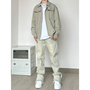 SS18*P60 秋冬新品 男士直筒宽松弹力牛仔裤潮男 百搭美式复古图片