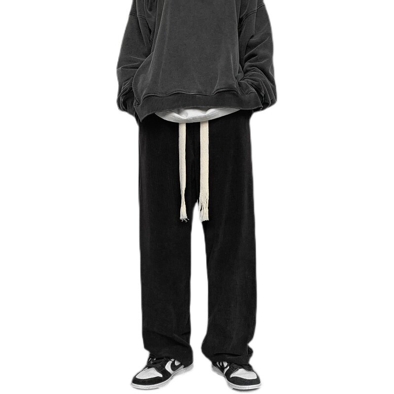 Z52*P45特力推4色大~纯色灯芯绒宽松直筒拖地情侣休闲长裤,男装休闲裤,电商A007-3