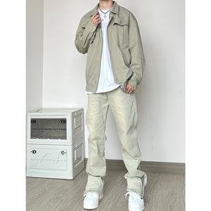 SS18*P60 秋冬新品 男士直筒宽松弹力牛仔裤潮男 百搭美式复古图片