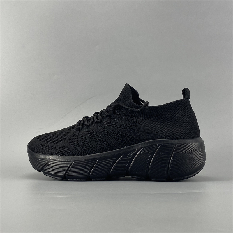 夏季透气轻便厚底缓震飞织网面鞋