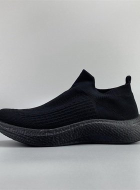 爆米花！外贸好货男女超轻运动休闲鞋夏季透气飞织网面懒人一脚蹬