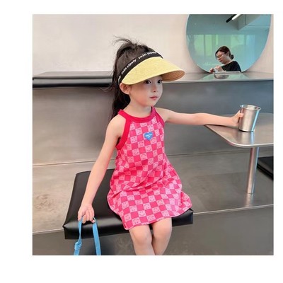 儿童夏季新款冰丝吊带裙女童洋气宽松连衣裙子韩版凉快透气沙滩裙