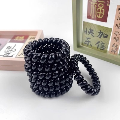 电话线发圈女小号细款韩国扎头发头绳发绳黑色皮筋电线圈头饰大号