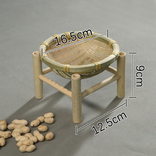 纯手工竹编制品工艺品竹篓小竹篮收纳筐簸箕托盘家用果盘篮子摆件