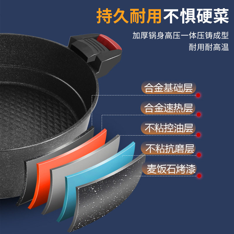电煮锅电炒锅微压锅电锅多功能电蒸煮一体麦饭石不粘电热锅电火锅
