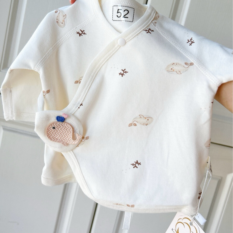 新生儿纯棉半背衣春秋初生婴儿衣服宝宝和尚服A类0-6个月宝宝上衣