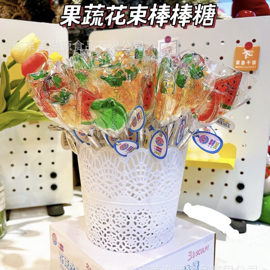 蓝妞儿 水晶长棒花束糖果（造型多样）10g*60支/桶（包邮除偏远）