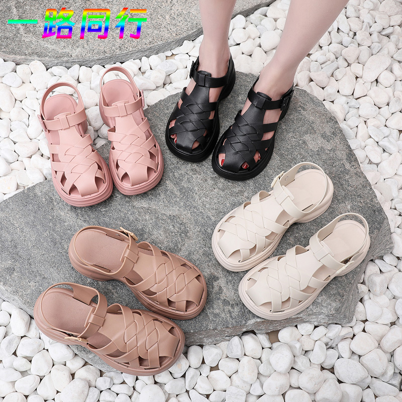 凉鞋女高跟软底时尚百搭松糕厚底