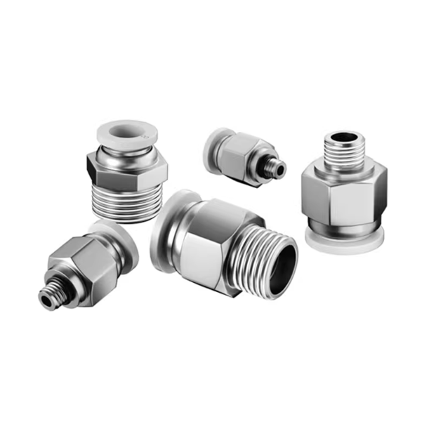 气动快插接头白色蓝色黑色螺纹