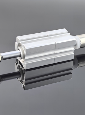 超薄型气缸SDATJ20X40X63X100X25X50S双行程多位置可调节非标定制