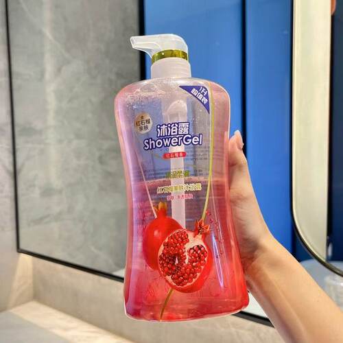 山茶花沐浴露红石榴留香沐浴露保湿家庭1L大容量乌木玫瑰沐浴啫喱