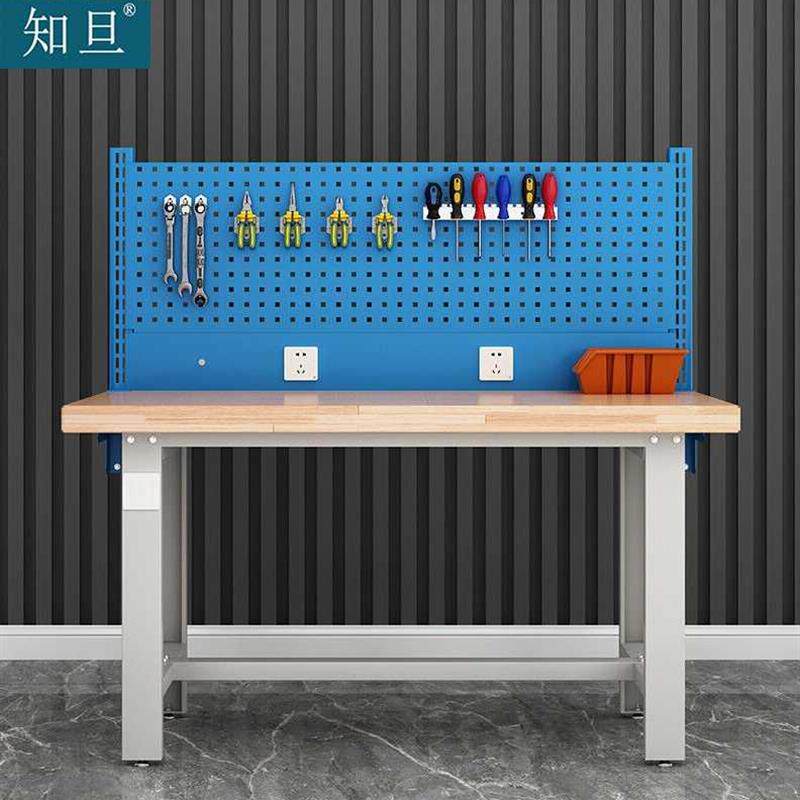 知旦工作台ZD6784操作台维修桌单桌带挂板12米榉木台面