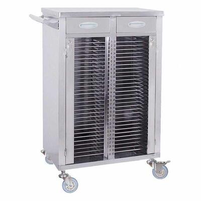 纳仕徳SY3008加厚不锈钢病例夹车医院实验办公文件档案柜查房车收