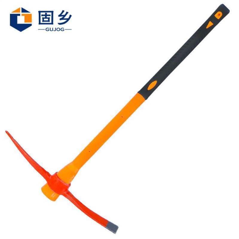固乡工具镐头洋搞头钢镐尖镐农用多功能开垦十字镐洋纤维柄钢镐橙