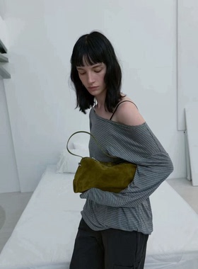 tempting现韩国东大门2025秋季新款时尚百搭宽松休闲条条纹T恤