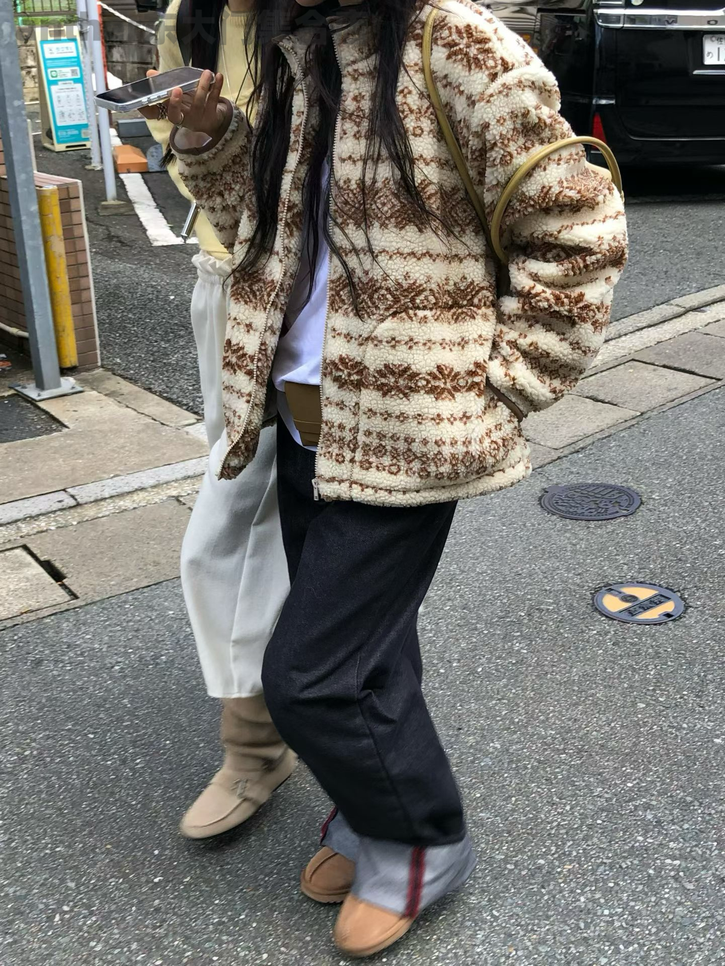 atmosphere韩国东大门2025秋季新款时尚百搭宽松休闲羊羔毛外套