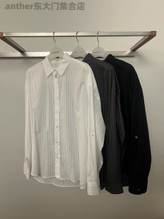 flat韩国东大门2026春季 衬衫 新款 条纹长袖 女宽松上衣 女装 London