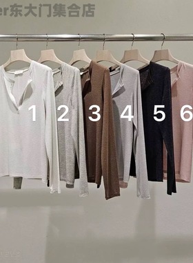 statement韩国2025秋季新款时尚百搭显瘦V领打底衫长袖T恤