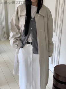 现object韩国东大门2025秋季新款时尚百搭宽松休闲长款风衣外套