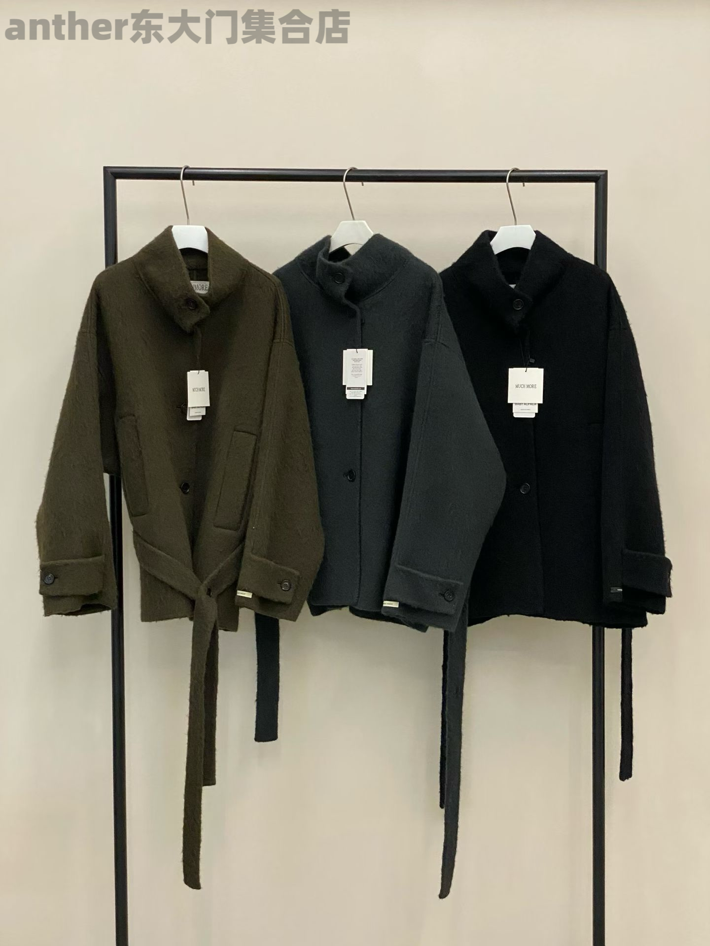 much more韩国东大门2025冬季时尚百搭宽松休闲羊驼毛大衣外套