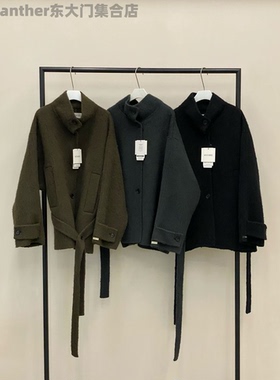 现much more韩国东大门2025冬季时尚百搭宽松休闲羊驼毛大衣外套