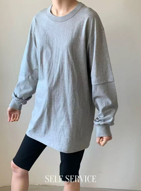 现货韩国东大门self service2025春夏洋气长袖T恤