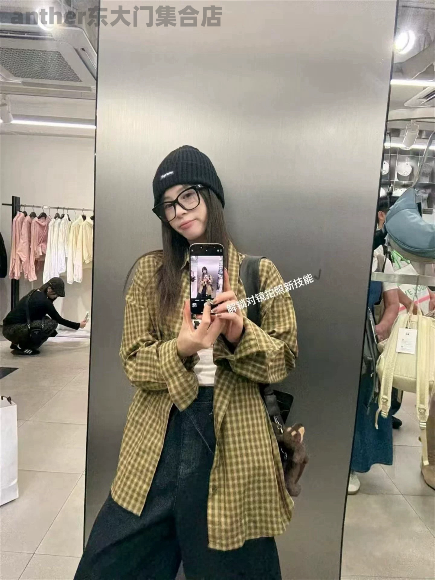 niu家韩国2025秋季plate新款时尚百搭宽松休闲格子长袖衬衫