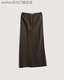 mohhe韩国东大门2025秋季 显瘦松紧腰百搭宽松休闲纯色半身裙长裙