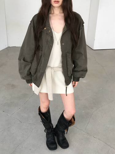 nuese韩国东大门2026秋季复古水洗百搭宽松休闲夹克外套女
