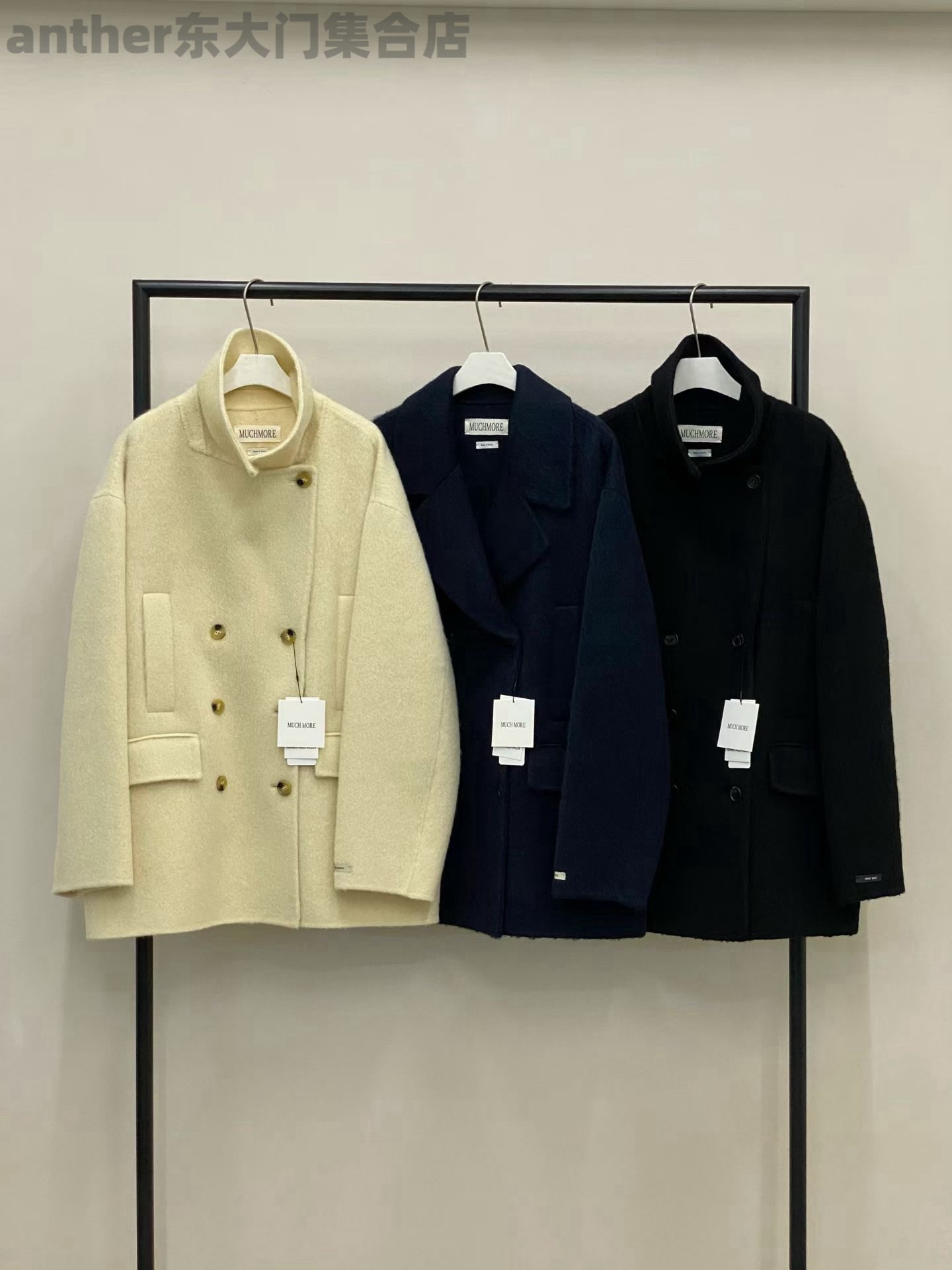 much more韩国东大门2025冬季时尚百搭宽松休闲羊驼毛大衣外套