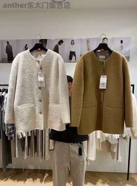 现february11韩国2025秋季新款时尚百搭宽松休闲羊驼羊毛大衣外套