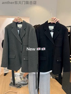 羊驼大衣西装 百搭宽松休闲西装 femme韩国东大门2025冬季 magie