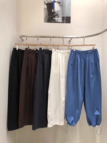 现niu家同款w fatal韩国东大门夏季新款百搭松紧腰抽绳休闲裤女