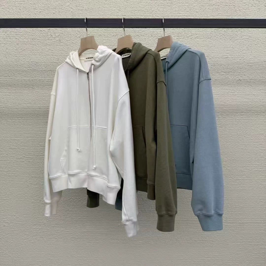 现货韩国东大门at the bagel2025秋冬洋气百搭连帽拉链卫衣短外套