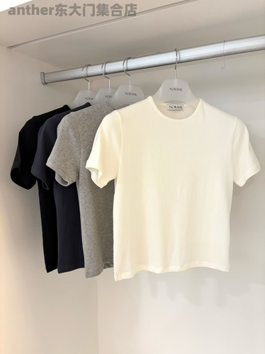 现normal韩国东大门2026春季新款女装圆领短袖T恤女打底衫