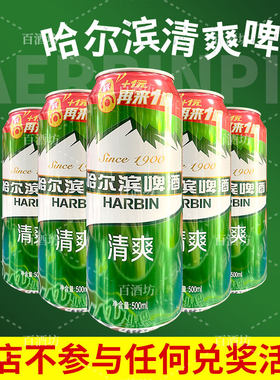 哈尔滨清爽啤酒  500ml罐装啤酒 哈尔滨啤酒