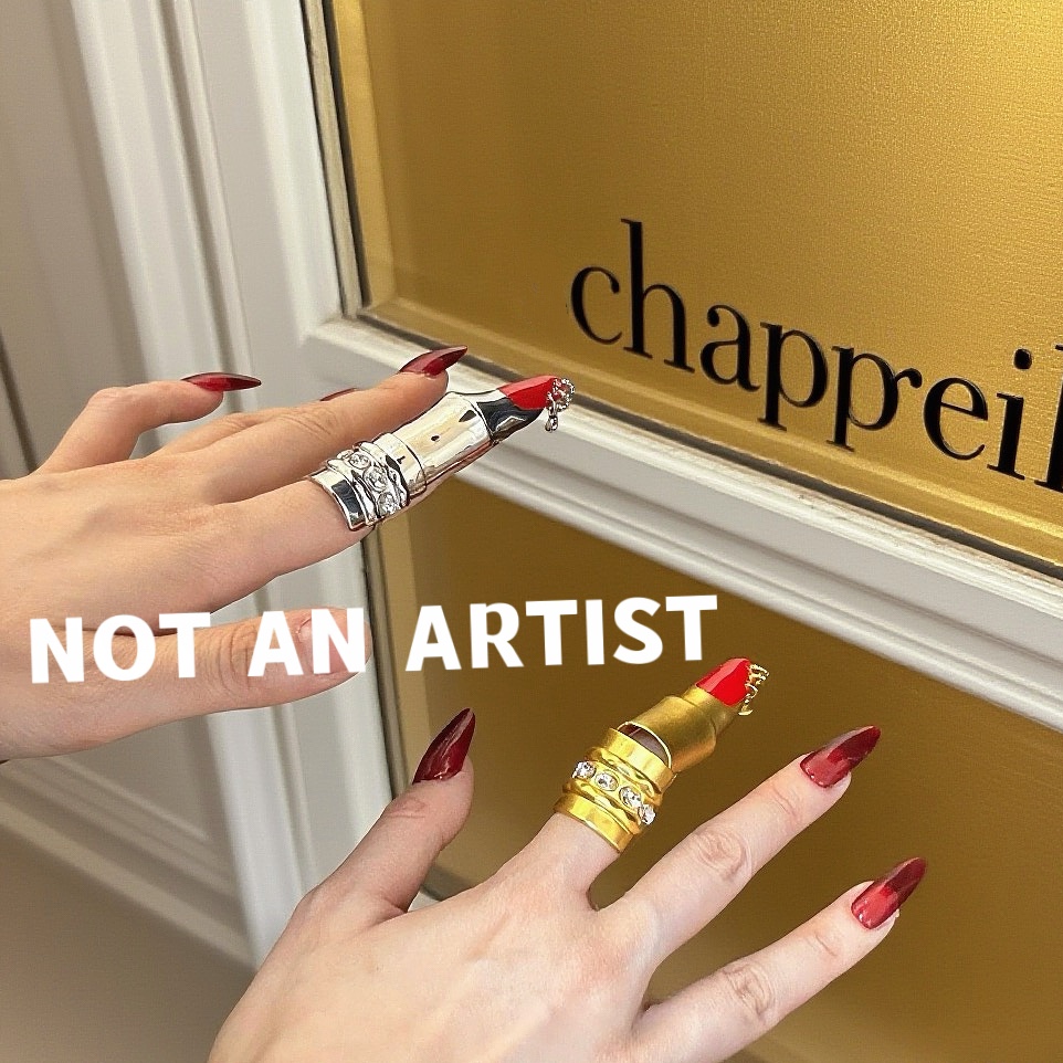 实拍自制打版复刻金属手指戒指 欧美复古小众恶搞金手指夸张配饰